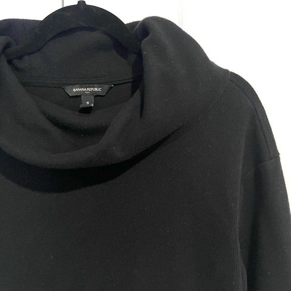 Banana Republic Cowl Neck Ribbed Sweater - Black, Size Small - Picture 3 of 7